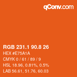 Color code: RGB 231.1 90.8 26 | qconv.com