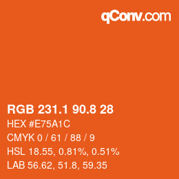 Color code: RGB 231.1 90.8 28 | qconv.com
