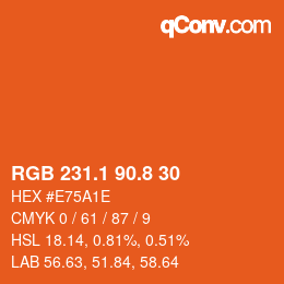 Color code: RGB 231.1 90.8 30 | qconv.com