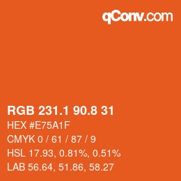 Color code: RGB 231.1 90.8 31 | qconv.com