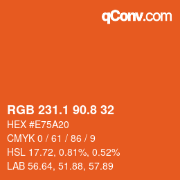 Color code: RGB 231.1 90.8 32 | qconv.com