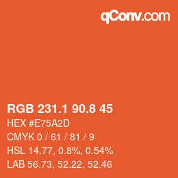 Color code: RGB 231.1 90.8 45 | qconv.com