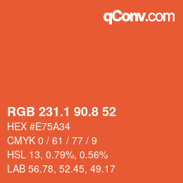 Color code: RGB 231.1 90.8 52 | qconv.com