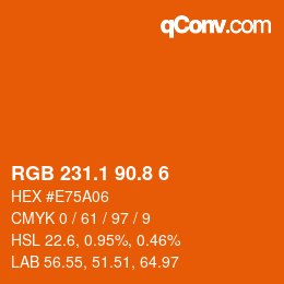 カラーコード: RGB 231.1 90.8 6 | qconv.com