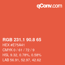 Color code: RGB 231.1 90.8 65 | qconv.com