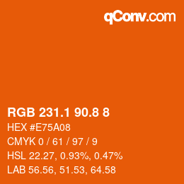 Color code: RGB 231.1 90.8 8 | qconv.com