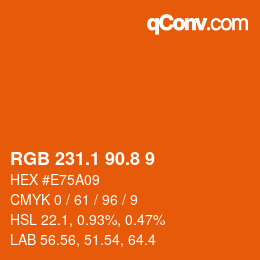 Color code: RGB 231.1 90.8 9 | qconv.com