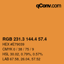 カラーコード: RGB 231.3 144.4 57.4 | qconv.com
