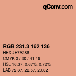 カラーコード: RGB 231.3 162 136 | qconv.com