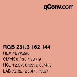 カラーコード: RGB 231.3 162 144 | qconv.com