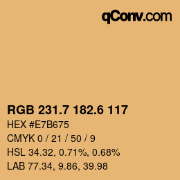 カラーコード: RGB 231.7 182.6 117 | qconv.com