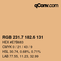 カラーコード: RGB 231.7 182.6 131 | qconv.com