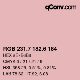 カラーコード: RGB 231.7 182.6 184 | qconv.com