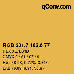 カラーコード: RGB 231.7 182.6 77 | qconv.com
