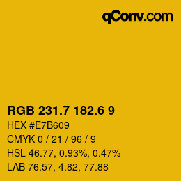 カラーコード: RGB 231.7 182.6 9 | qconv.com