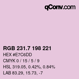 カラーコード: RGB 231.7 198 221 | qconv.com