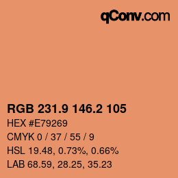 Color code: RGB 231.9 146.2 105 | qconv.com