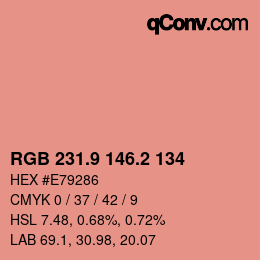 Color code: RGB 231.9 146.2 134 | qconv.com