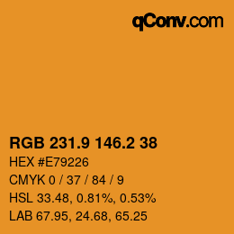 Color code: RGB 231.9 146.2 38 | qconv.com