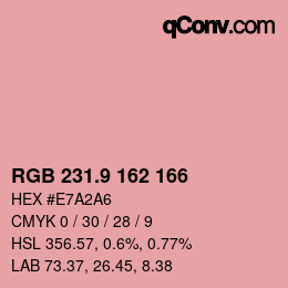 Color code: RGB 231.9 162 166 | qconv.com