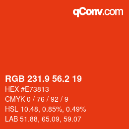 カラーコード: RGB 231.9 56.2 19 | qconv.com