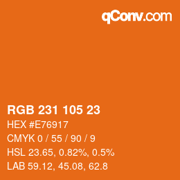 カラーコード: RGB 231 105 23 | qconv.com