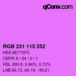 Color code: RGB 231 115 252 | qconv.com
