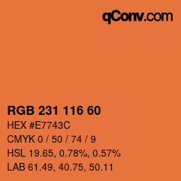 カラーコード: RGB 231 116 60 | qconv.com