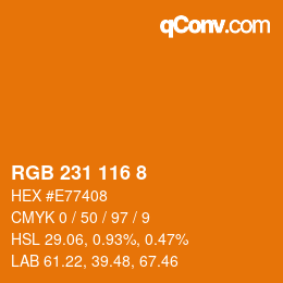 颜色代码: RGB 231 116 8 | qconv.com