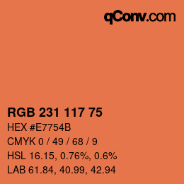 Farbcode: RGB 231 117 75 | qconv.com