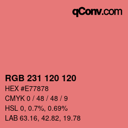カラーコード: RGB 231 120 120 | qconv.com