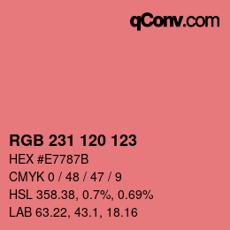Color code: RGB 231 120 123 | qconv.com