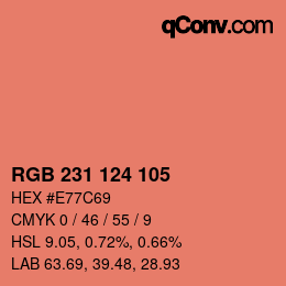 カラーコード: RGB 231 124 105 | qconv.com