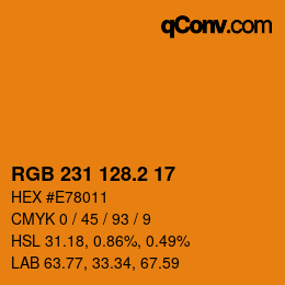 カラーコード: RGB 231 128.2 17 | qconv.com