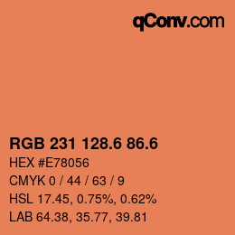 カラーコード: RGB 231 128.6 86.6 | qconv.com
