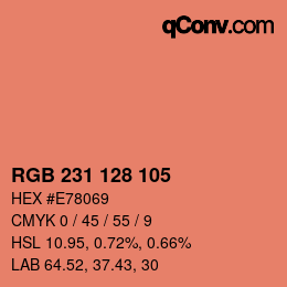 カラーコード: RGB 231 128 105 | qconv.com