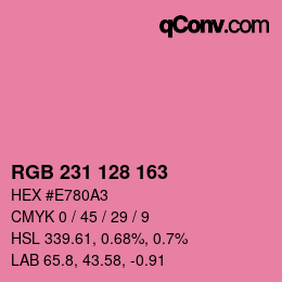 Farbcode: RGB 231 128 163 | qconv.com