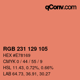 カラーコード: RGB 231 129 105 | qconv.com