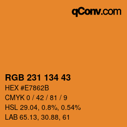 カラーコード: RGB 231 134 43 | qconv.com