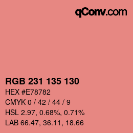 カラーコード: RGB 231 135 130 | qconv.com