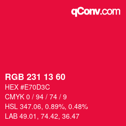 カラーコード: RGB 231 13 60 | qconv.com