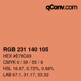 カラーコード: RGB 231 140 105 | qconv.com