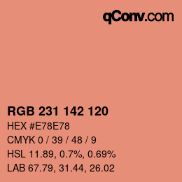 カラーコード: RGB 231 142 120 | qconv.com