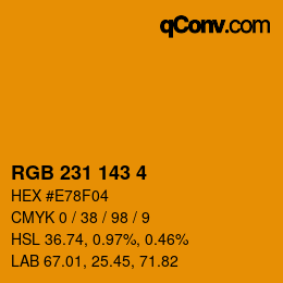 颜色代码: RGB 231 143 4 | qconv.com