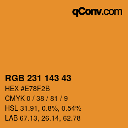 カラーコード: RGB 231 143 43 | qconv.com