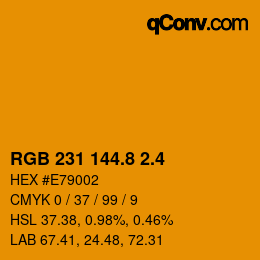 カラーコード: RGB 231 144.8 2.4 | qconv.com