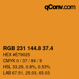 カラーコード: RGB 231 144.8 37.4 | qconv.com