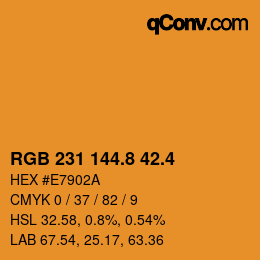 カラーコード: RGB 231 144.8 42.4 | qconv.com