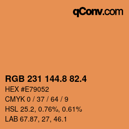 カラーコード: RGB 231 144.8 82.4 | qconv.com