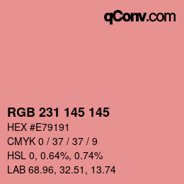 Color code: RGB 231 145 145 | qconv.com